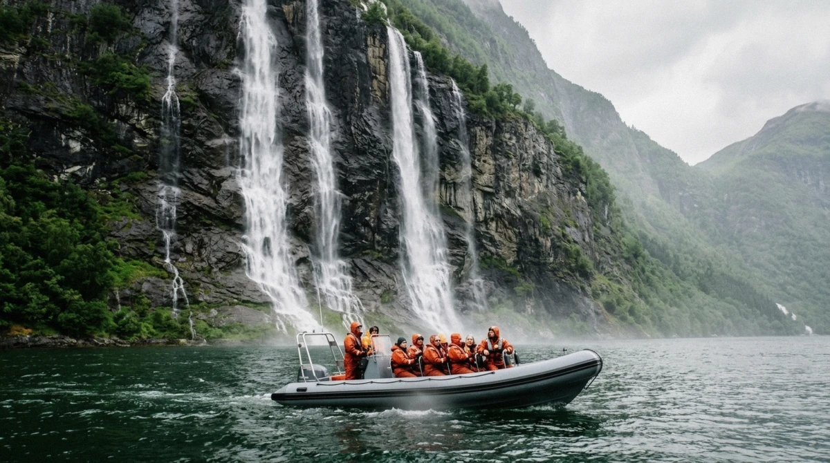 The Seven Sisters waterfall dropping into the Geirangerfjord, the sight most visitors ask if worth visiting the fjord for